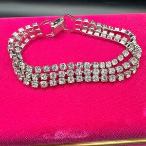 Sparkling Vintage Silver Crystal Bracelet